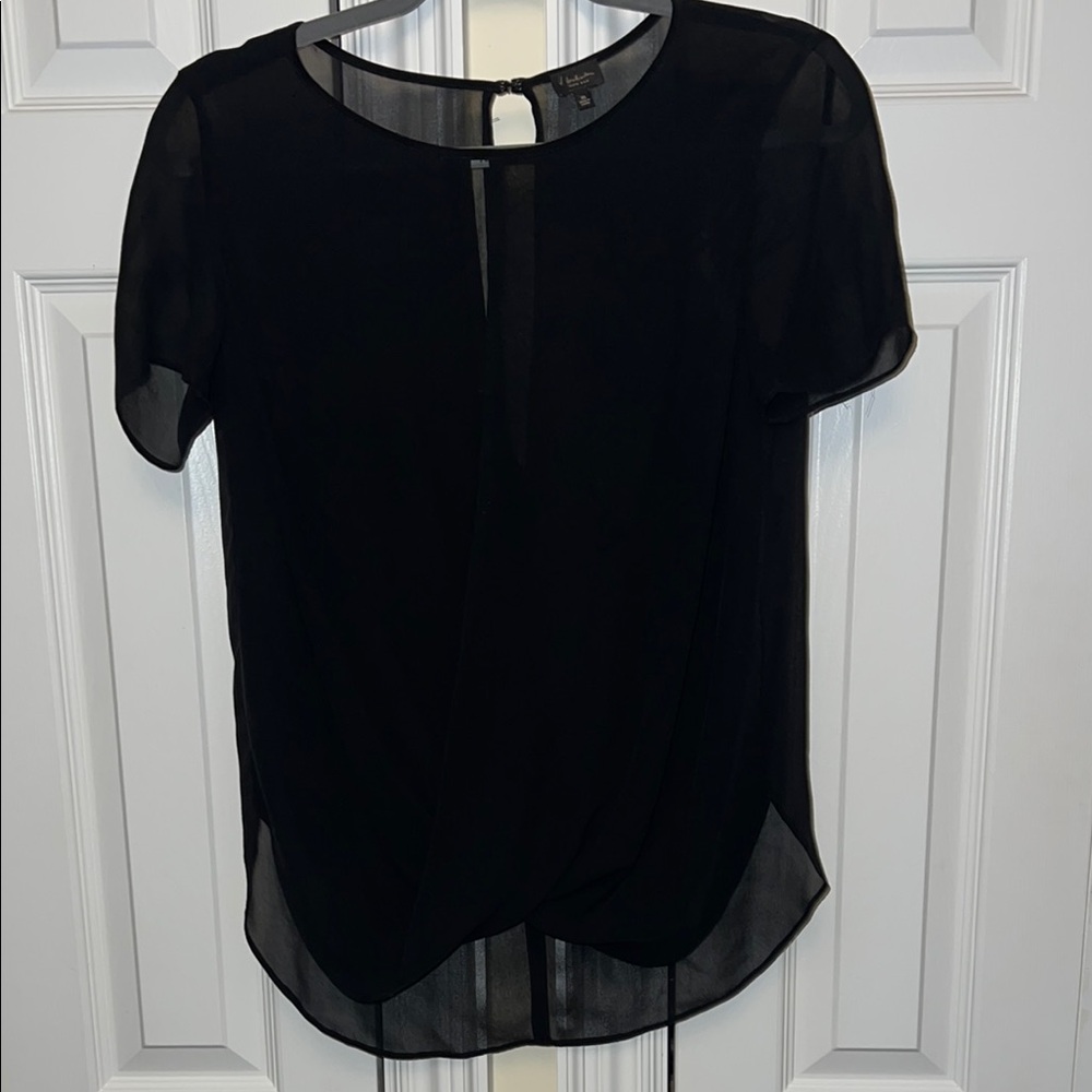 Elegant Black Sheer Women's Top